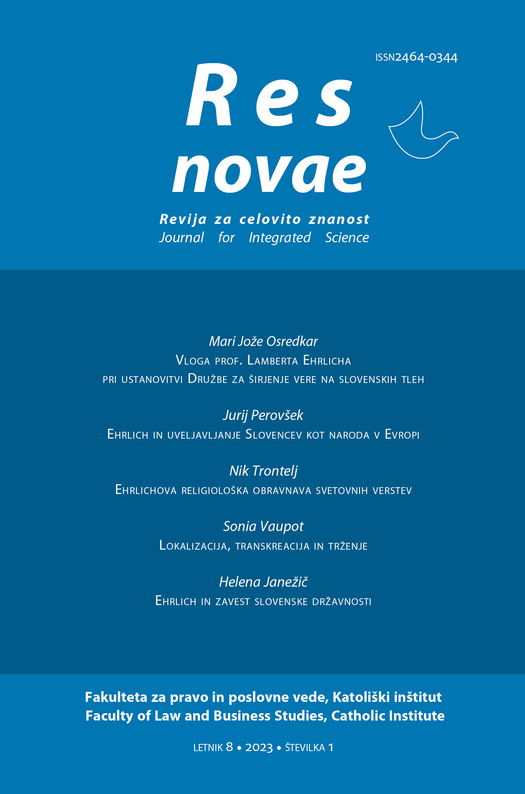 Ehrlich and the Enforcement of the Slovenians as a Nation in Europe