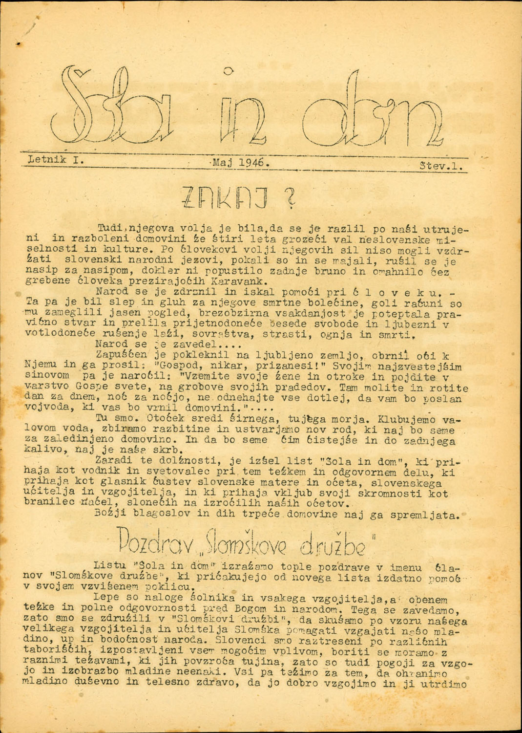 Periodical publication Šola in dom