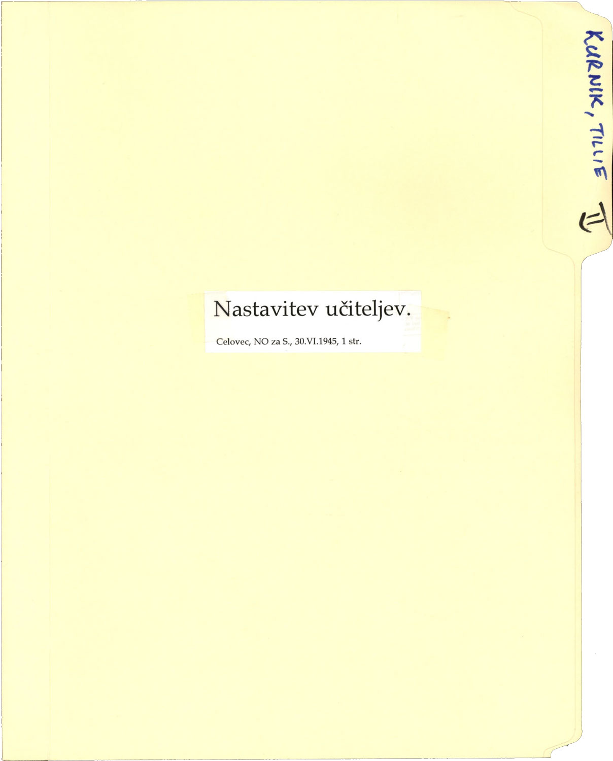 Narodni odbor za Slovenijo, Odlok o nastavitvi učiteljev Slovenske begunske ljudske šole v Št. Vidu