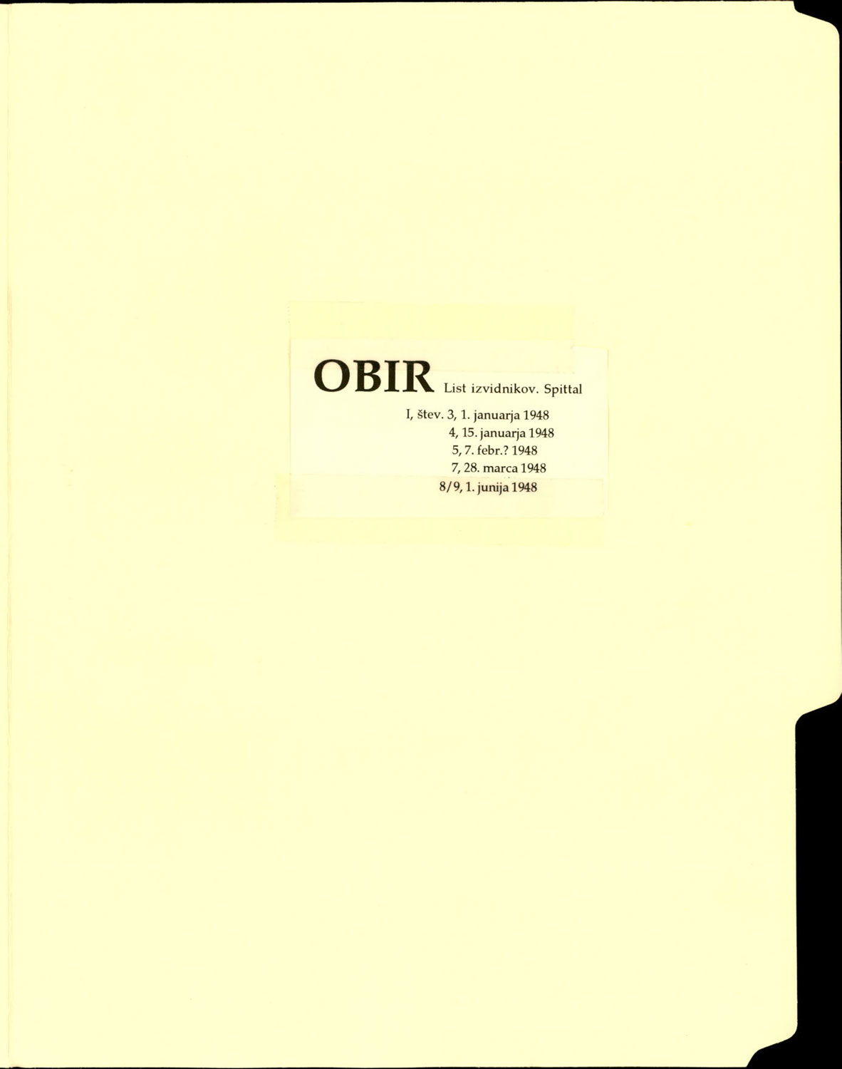 Periodična publikacija Obir
