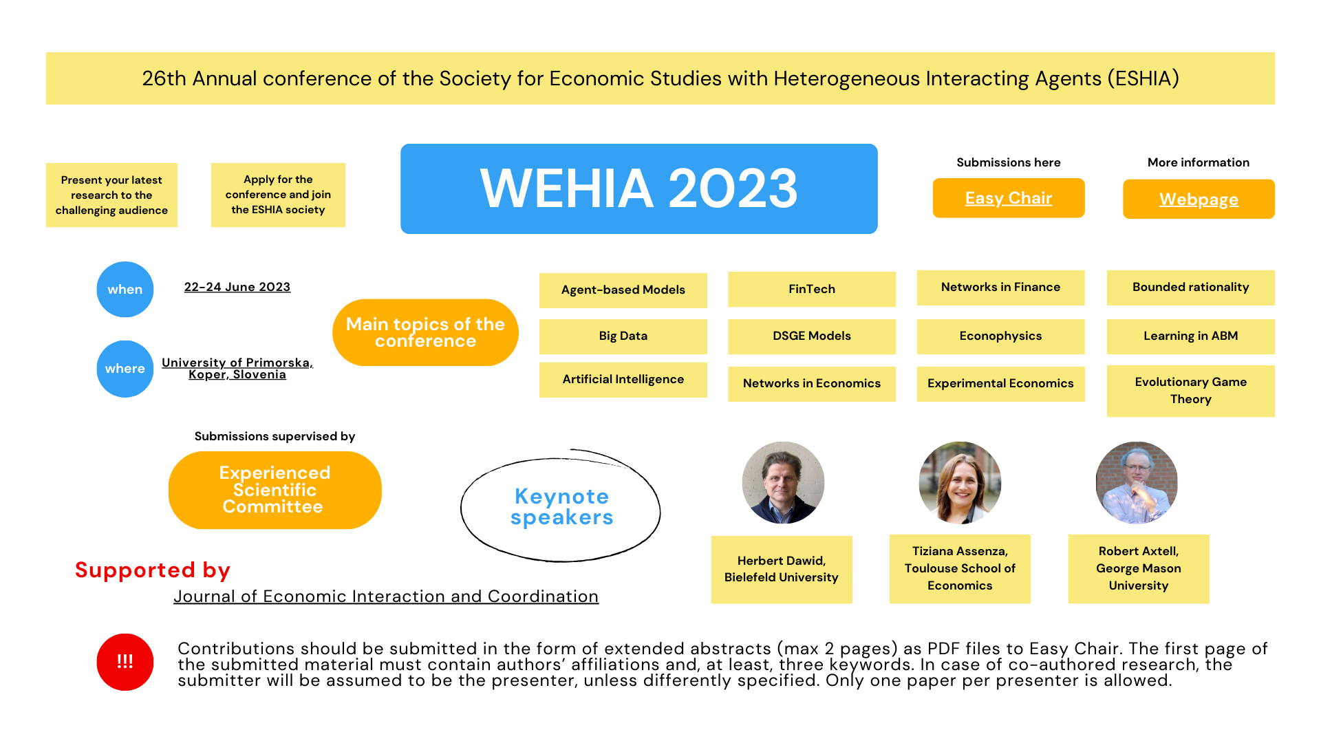 26th Annual Workshop on Economic Science with Heterogeneous Interacting Agents